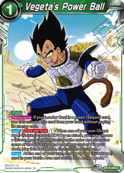 Vegeta's Power Ball [BT15-090] | Cracking-Singles