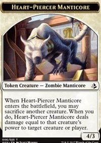 Heart-Piercer Manticore // Warrior Token [Amonkhet Tokens] | Cracking-Singles