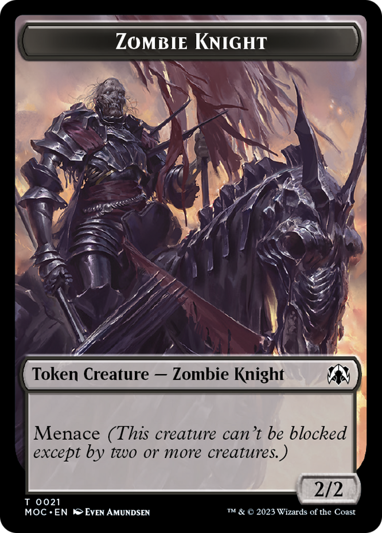 Zombie Knight // Human (6) Double-Sided Token [March of the Machine Commander Tokens] | Cracking-Singles