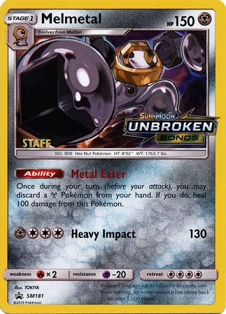 Melmetal (SM181) (Staff Prerelease Promo) [Sun & Moon: Black Star Promos] | Cracking-Singles