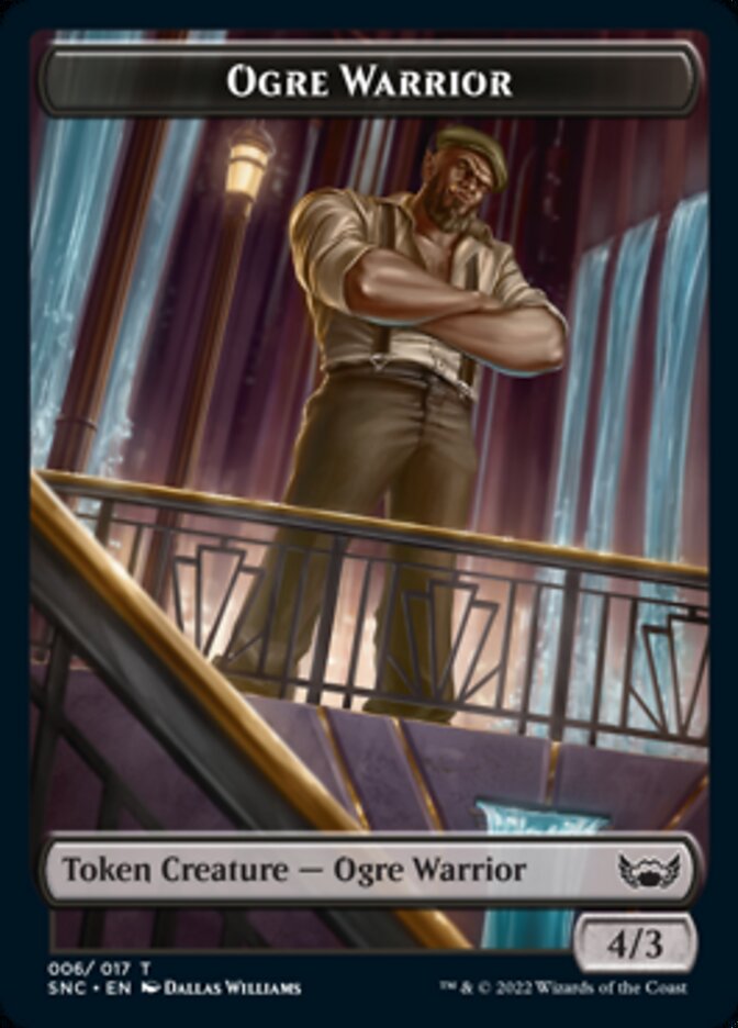 Ogre Warrior // Dog Double-sided Token [Streets of New Capenna Tokens] | Cracking-Singles