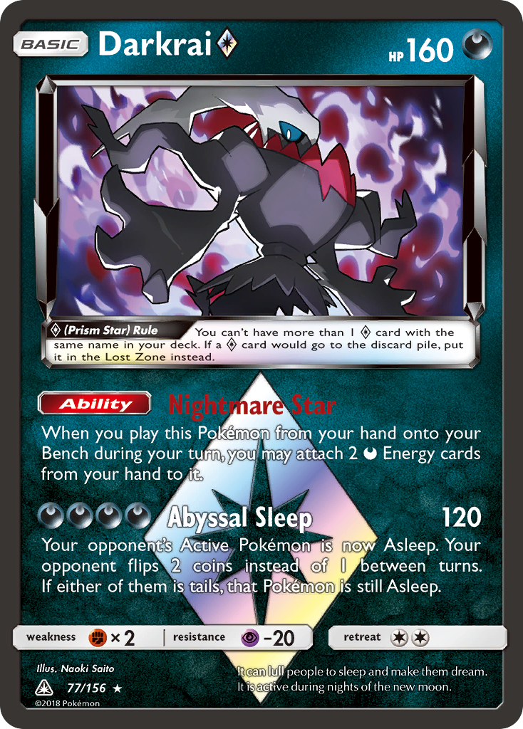 Darkrai (77/156) (Prism Star) [Sun & Moon: Ultra Prism] | Cracking-Singles