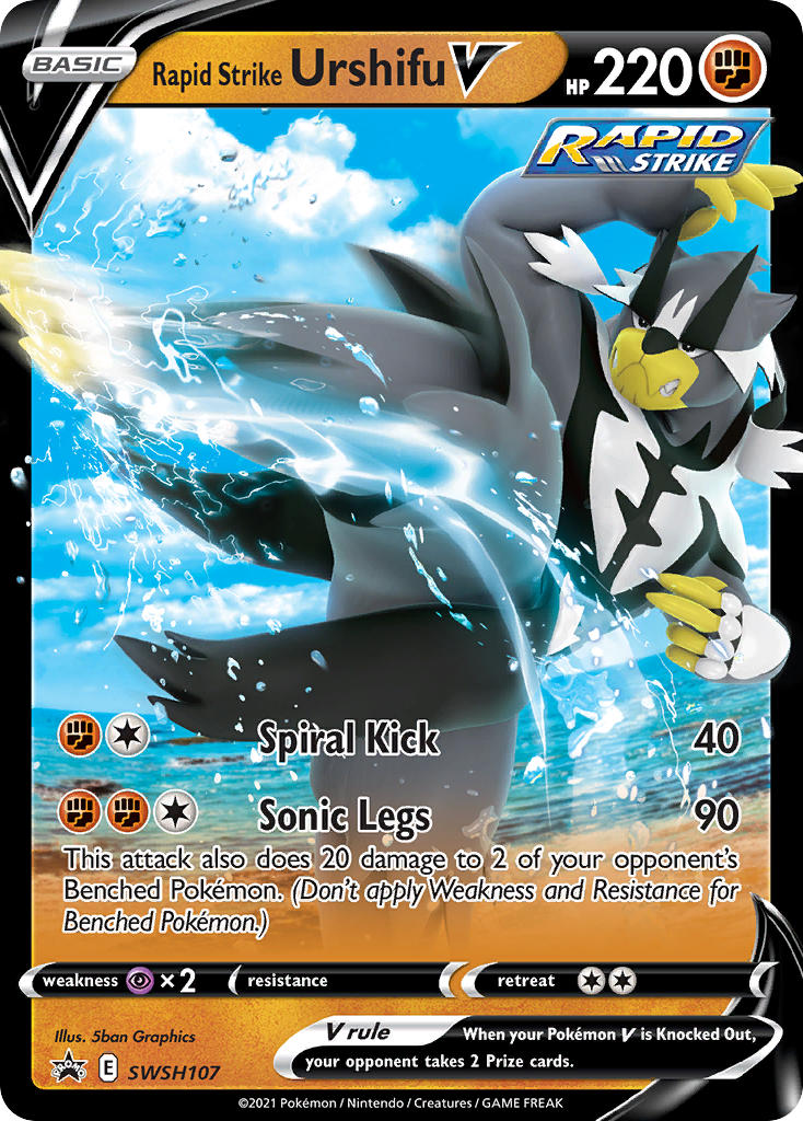 Rapid Strike Urshifu V (SWSH107) (Jumbo Card) [Sword & Shield: Black Star Promos] | Cracking-Singles