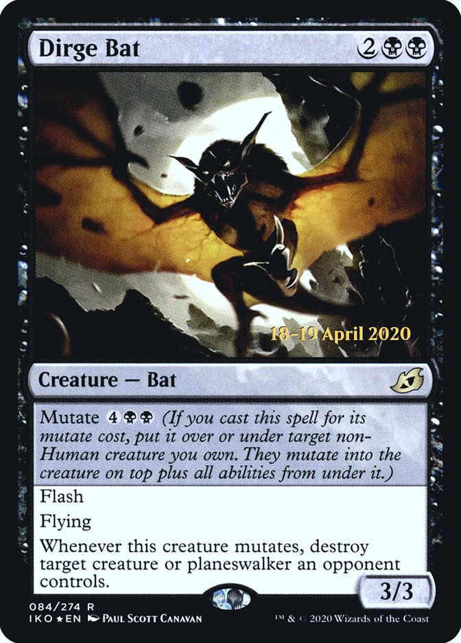 Dirge Bat  [Ikoria: Lair of Behemoths Prerelease Promos] | Cracking-Singles