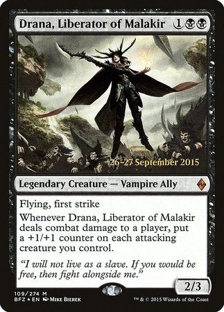 Drana, Liberator of Malakir [Battle for Zendikar Prerelease Promos] | Cracking-Singles