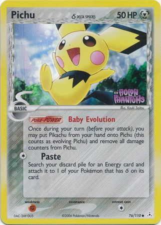 Pichu (76/110) (Delta Species) (Stamped) [EX: Holon Phantoms] | Cracking-Singles