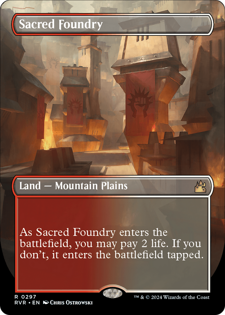 Sacred Foundry (Borderless) [Ravnica Remastered] | Cracking-Singles