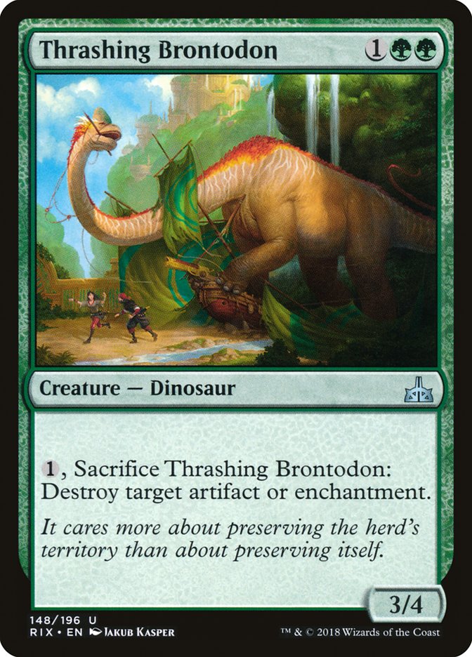 Thrashing Brontodon [Rivals of Ixalan] | Cracking-Singles