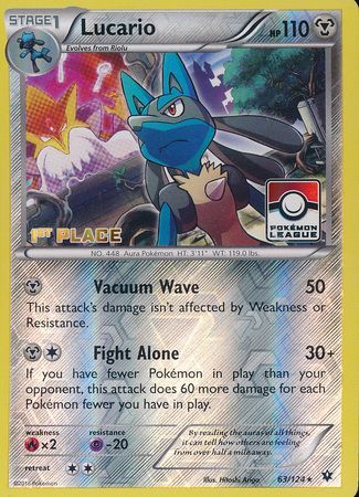 Lucario (63/124) (League Promo 1st Place) [XY: Fates Collide] | Cracking-Singles