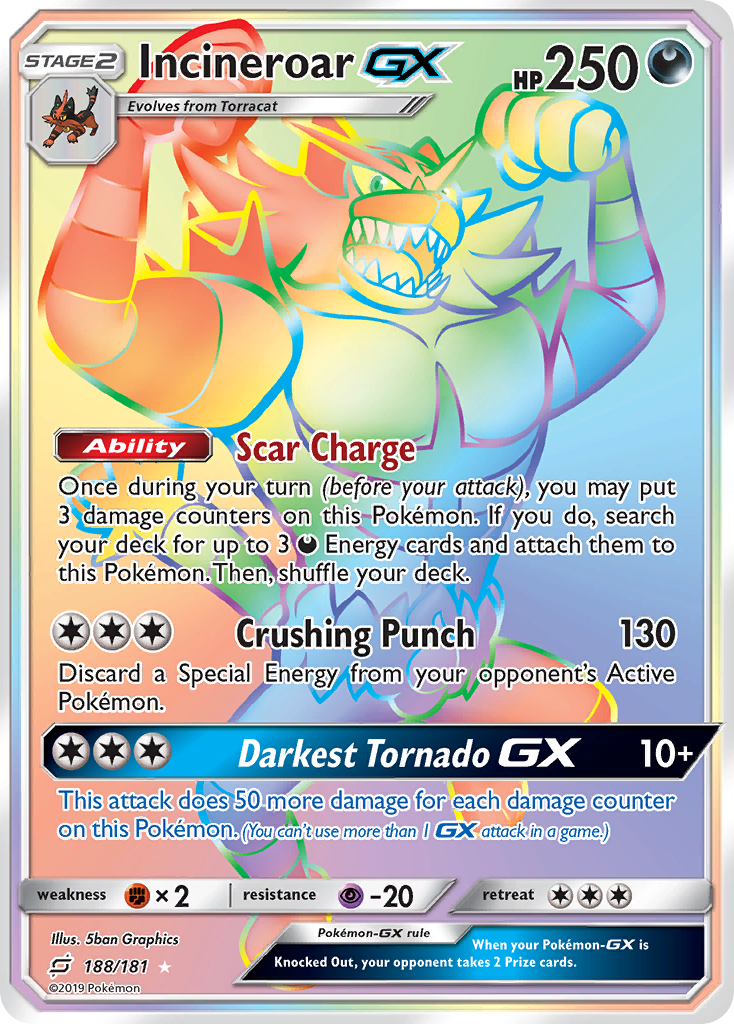 Incineroar GX (188/181) [Sun & Moon: Team Up] | Cracking-Singles