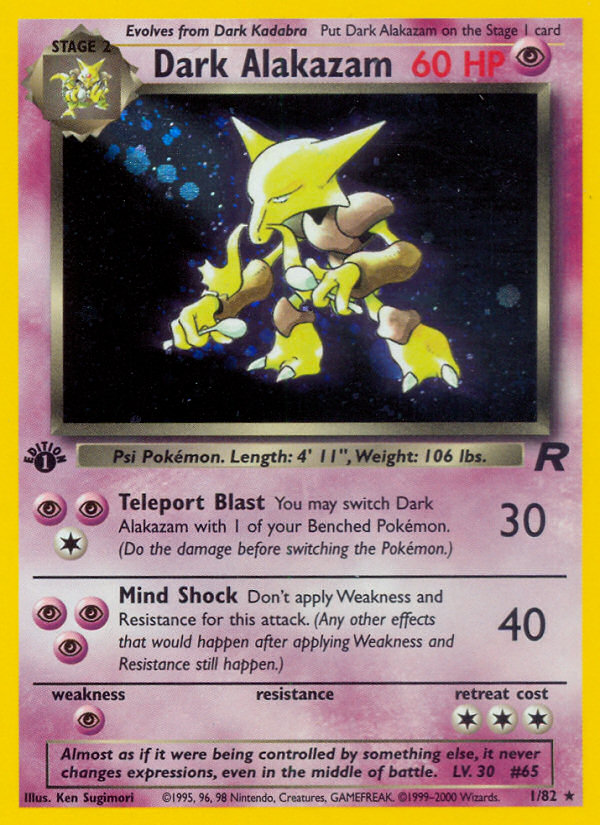 Dark Alakazam (1/82) [Team Rocket 1st Edition] | Cracking-Singles