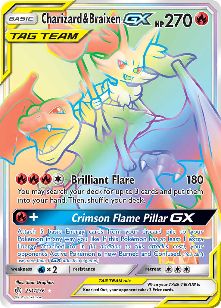 Charizard & Braixen GX (251/236) [Sun & Moon: Cosmic Eclipse] | Cracking-Singles