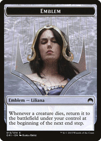 Emblem - Liliana, Defiant Necromancer [Magic Origins Tokens] | Cracking-Singles