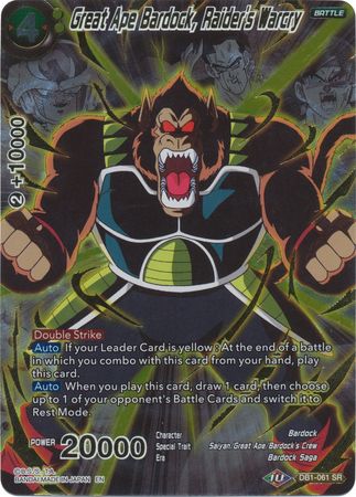 Great Ape Bardock, Raider's Warcry (Alternate Art) [DB1-061] | Cracking-Singles