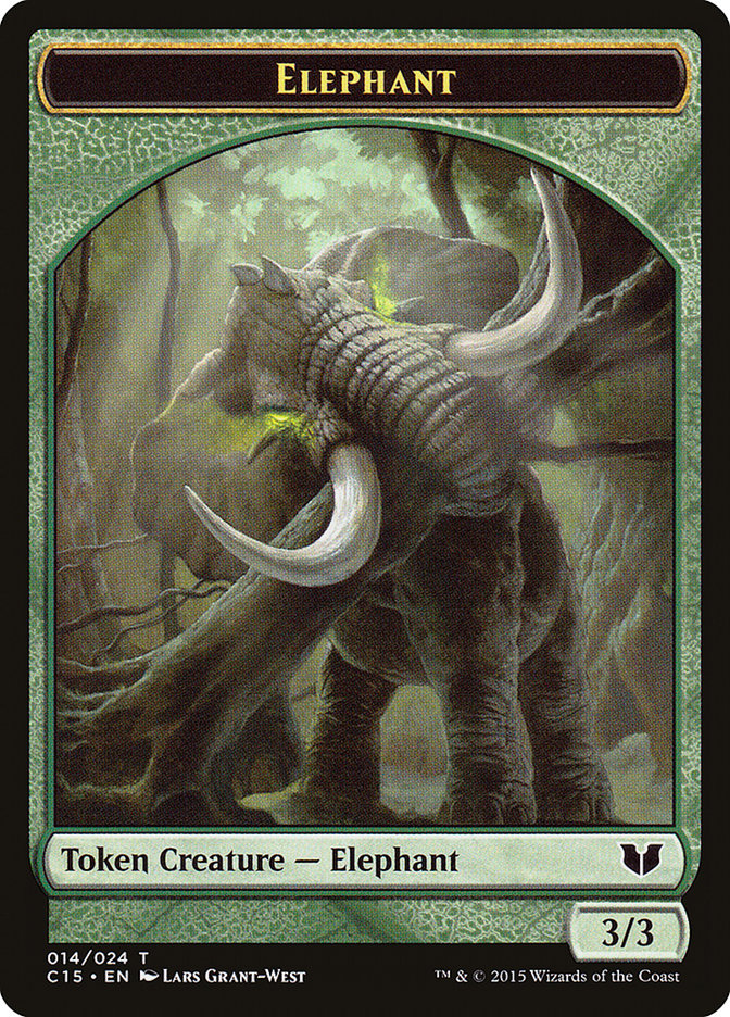 Elephant // Saproling Double-Sided Token [Commander 2015 Tokens] | Cracking-Singles