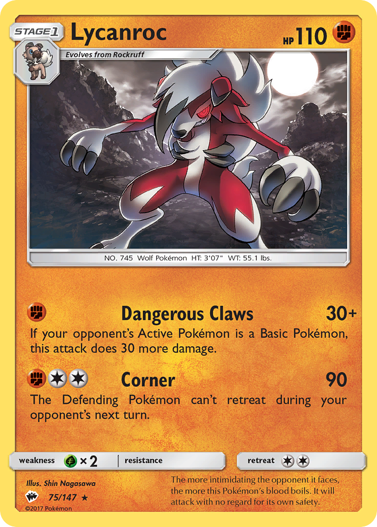 Lycanroc (75/147) [Sun & Moon: Burning Shadows] | Cracking-Singles