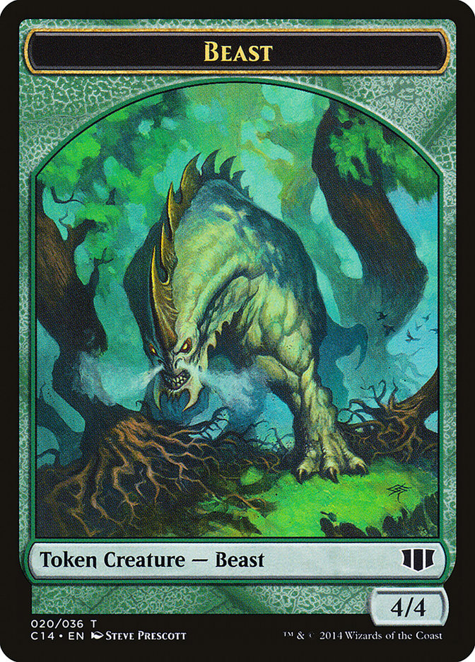 Elf Druid // Beast (020/036) Double-sided Token [Commander 2014 Tokens] | Cracking-Singles