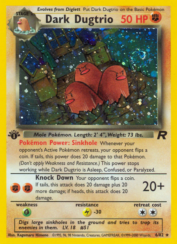 Dark Dugtrio (6/82) [Team Rocket 1st Edition] | Cracking-Singles