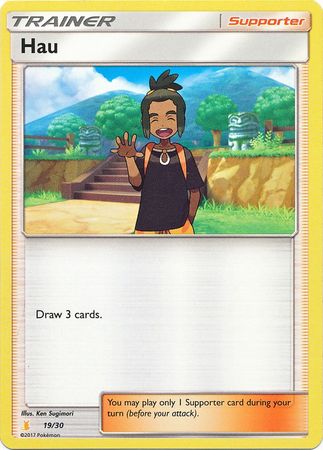 Hau (19/30) [Sun & Moon: Trainer Kit - Alolan Raichu] | Cracking-Singles