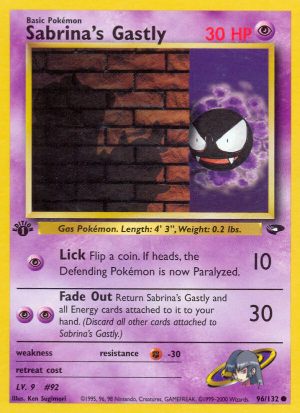 Sabrina's Gastly (96/132) [Gym Challenge 1st Edition] | Cracking-Singles