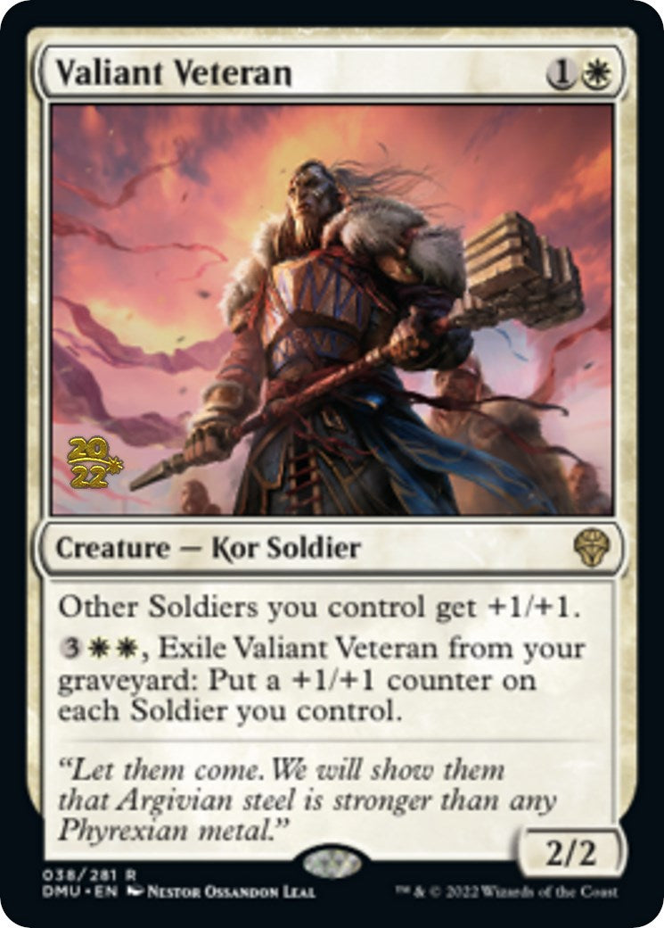 Valiant Veteran [Dominaria United Prerelease Promos] | Cracking-Singles