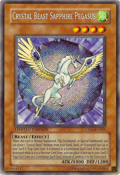 Crystal Beast Sapphire Pegasus [CT04-EN002] Secret Rare | Cracking-Singles