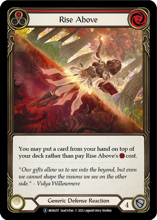 Rise Above (Red) (Rainbow Foil) [U-MON257-RF] Unlimited Rainbow Foil | Cracking-Singles