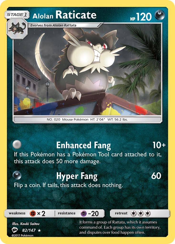 Alolan Raticate (82/147) [Sun & Moon: Burning Shadows] | Cracking-Singles