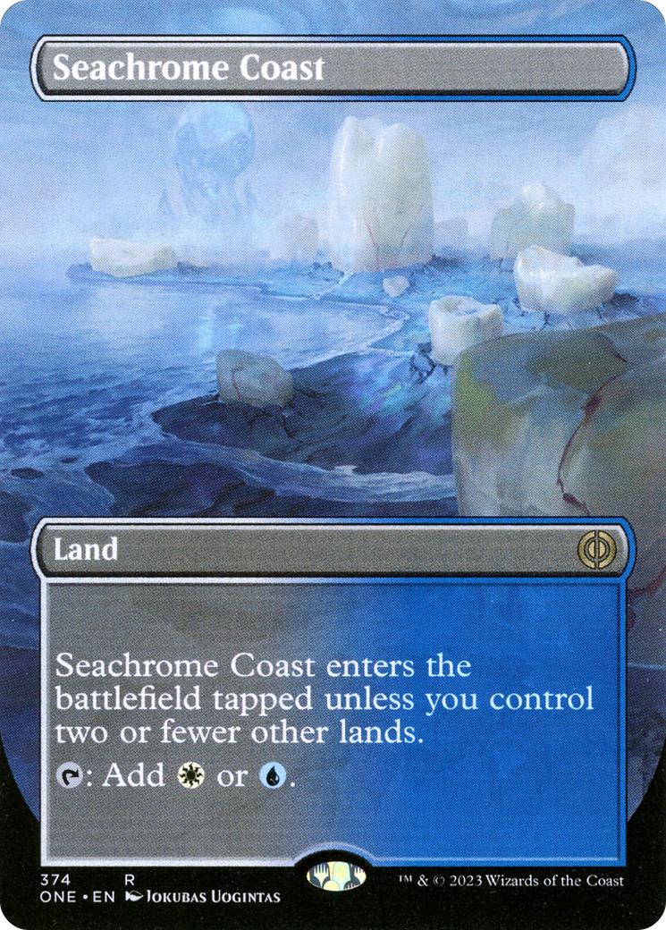 Seachrome Coast (Borderless Alternate Art) [Phyrexia: All Will Be One] | Cracking-Singles