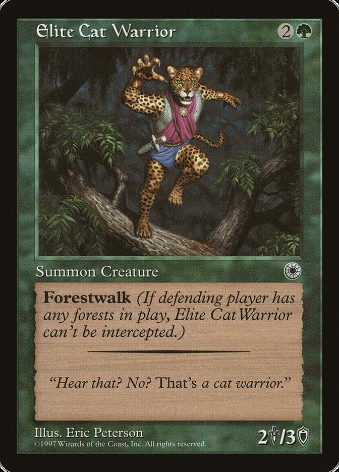 Elite Cat Warrior (With Flavor Text) [Portal] | Cracking-Singles