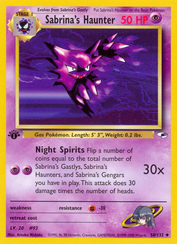 Sabrina's Haunter (58/132) [Gym Heroes 1st Edition] | Cracking-Singles