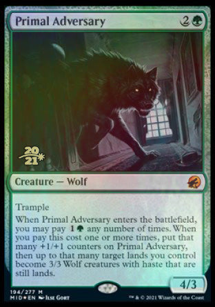 Primal Adversary [Innistrad: Midnight Hunt Prerelease Promos] | Cracking-Singles