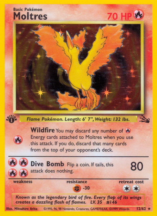 Moltres (12/62) [Fossil 1st Edition] | Cracking-Singles