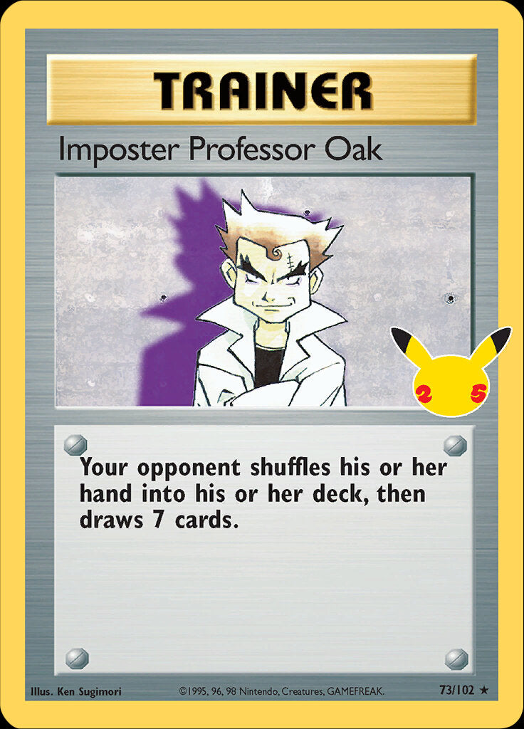 Imposter Professor Oak (73/102) [Celebrations: 25th Anniversary - Classic Collection] | Cracking-Singles