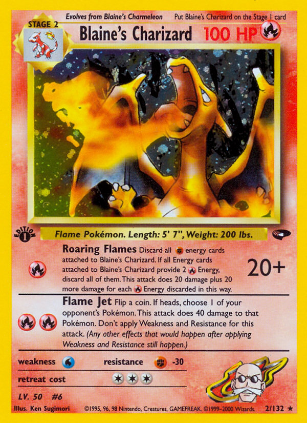 Blaine's Charizard (2/132) [Gym Challenge 1st Edition] | Cracking-Singles