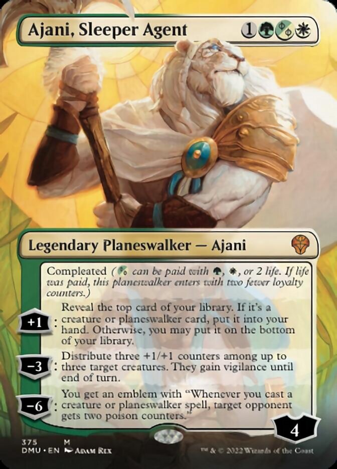 Ajani, Sleeper Agent (Borderless) (375) [Dominaria United] | Cracking-Singles