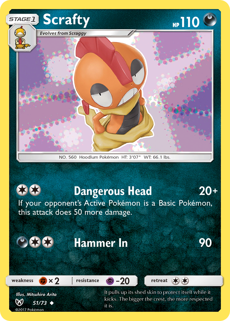 Scrafty (51/73) [Sun & Moon: Shining Legends] | Cracking-Singles