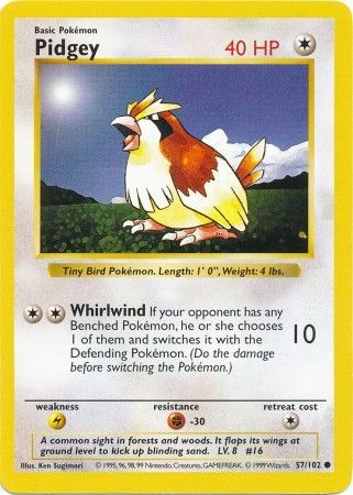 Pidgey (57/102) [Base Set Shadowless Unlimited] | Cracking-Singles