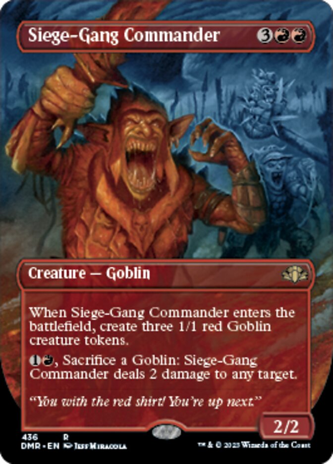 Siege-Gang Commander (Borderless Alternate Art) [Dominaria Remastered] | Cracking-Singles