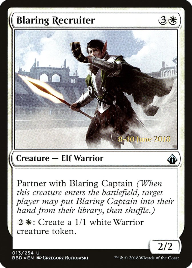 Blaring Recruiter  (Prerelease) [Battlebond Promos] | Cracking-Singles