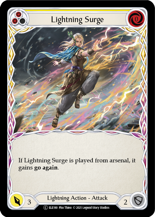 Lightning Surge (Yellow) [U-ELE190] Unlimited Rainbow Foil | Cracking-Singles