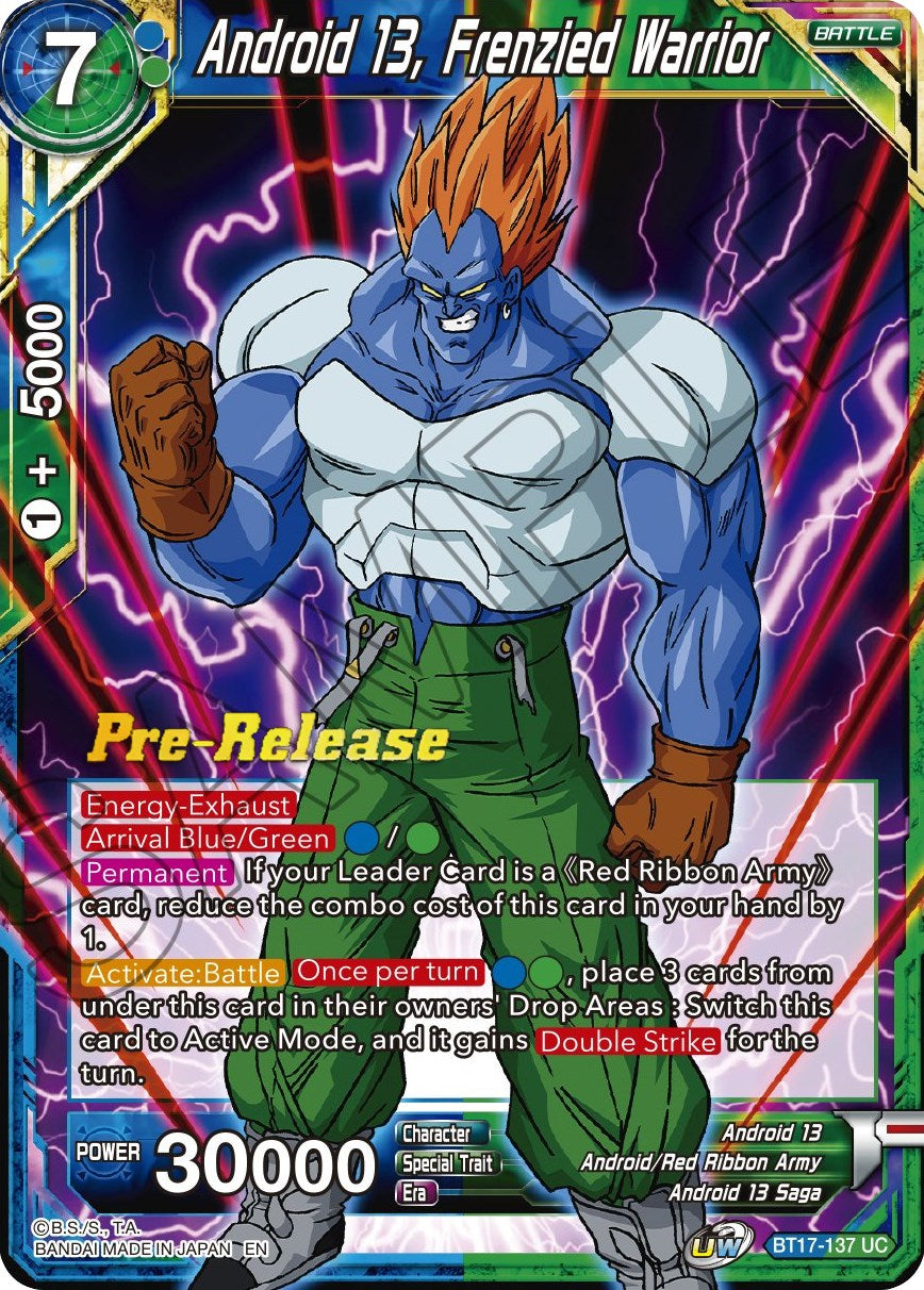 Android 13, Frenzied Warrior (BT17-137) [Ultimate Squad Prerelease Promos] | Cracking-Singles