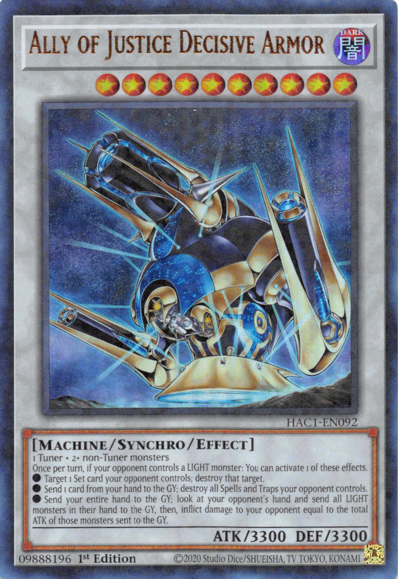 Ally of Justice Decisive Armor (Duel Terminal) [HAC1-EN092] Parallel Rare | Cracking-Singles