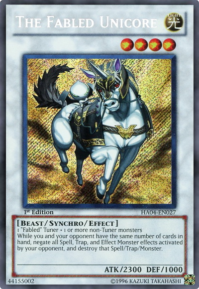 The Fabled Unicore [HA04-EN027] Secret Rare | Cracking-Singles