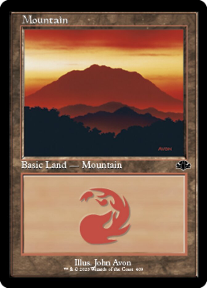 Mountain (409) (Retro) [Dominaria Remastered] | Cracking-Singles