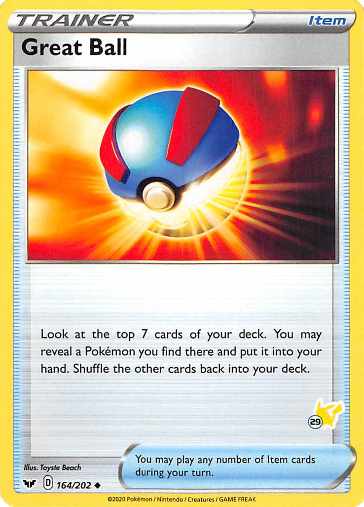 Great Ball (164/202) (Pikachu Stamp #29) [Battle Academy 2022] | Cracking-Singles