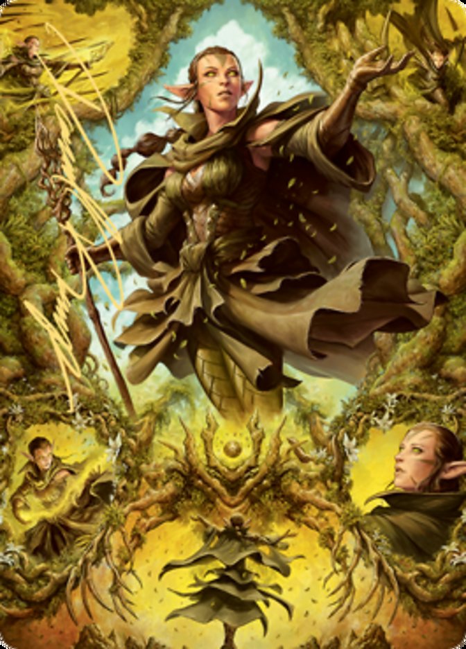 Nissa of Shadowed Boughs 2 Art Card (Gold-Stamped Signature) [Zendikar Rising Art Series] | Cracking-Singles