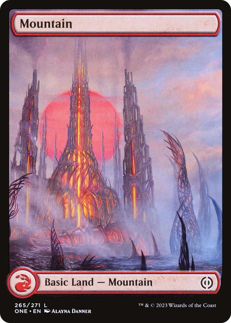 Mountain (265) (Full-Art) [Phyrexia: All Will Be One] | Cracking-Singles