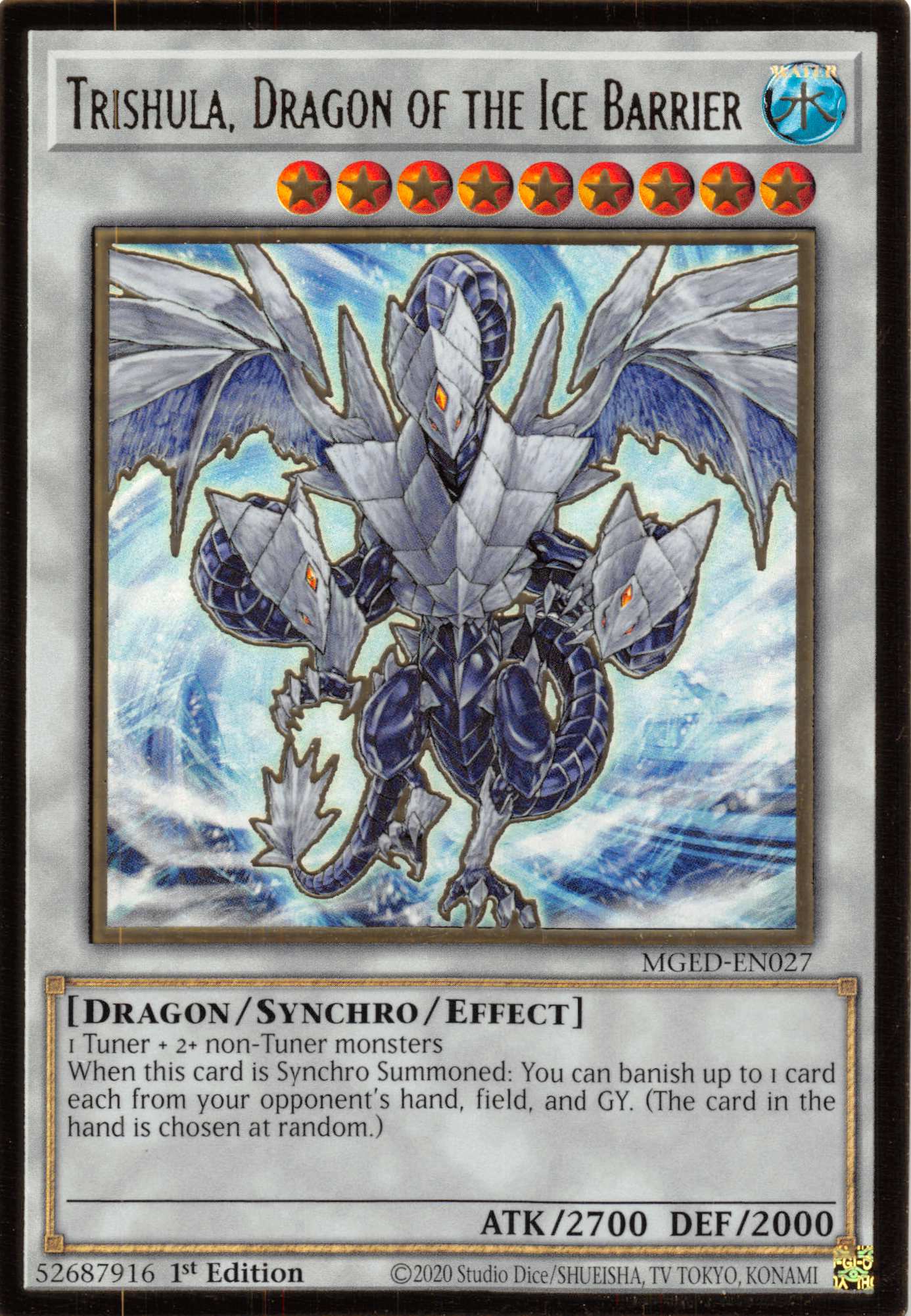 Trishula, Dragon of the Ice Barrier [MGED-EN027] Gold Rare | Cracking-Singles