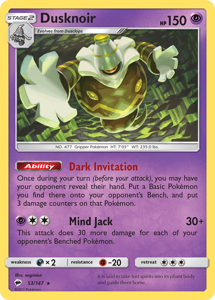 Dusknoir (53/147) (Theme Deck Exclusive) [Sun & Moon: Burning Shadows] | Cracking-Singles